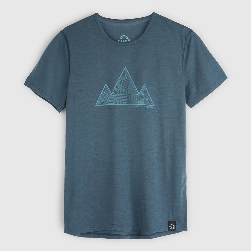 Mens 3 Peaks Merino Blend T-Shirt (Orion Blue/Mineral Blue)