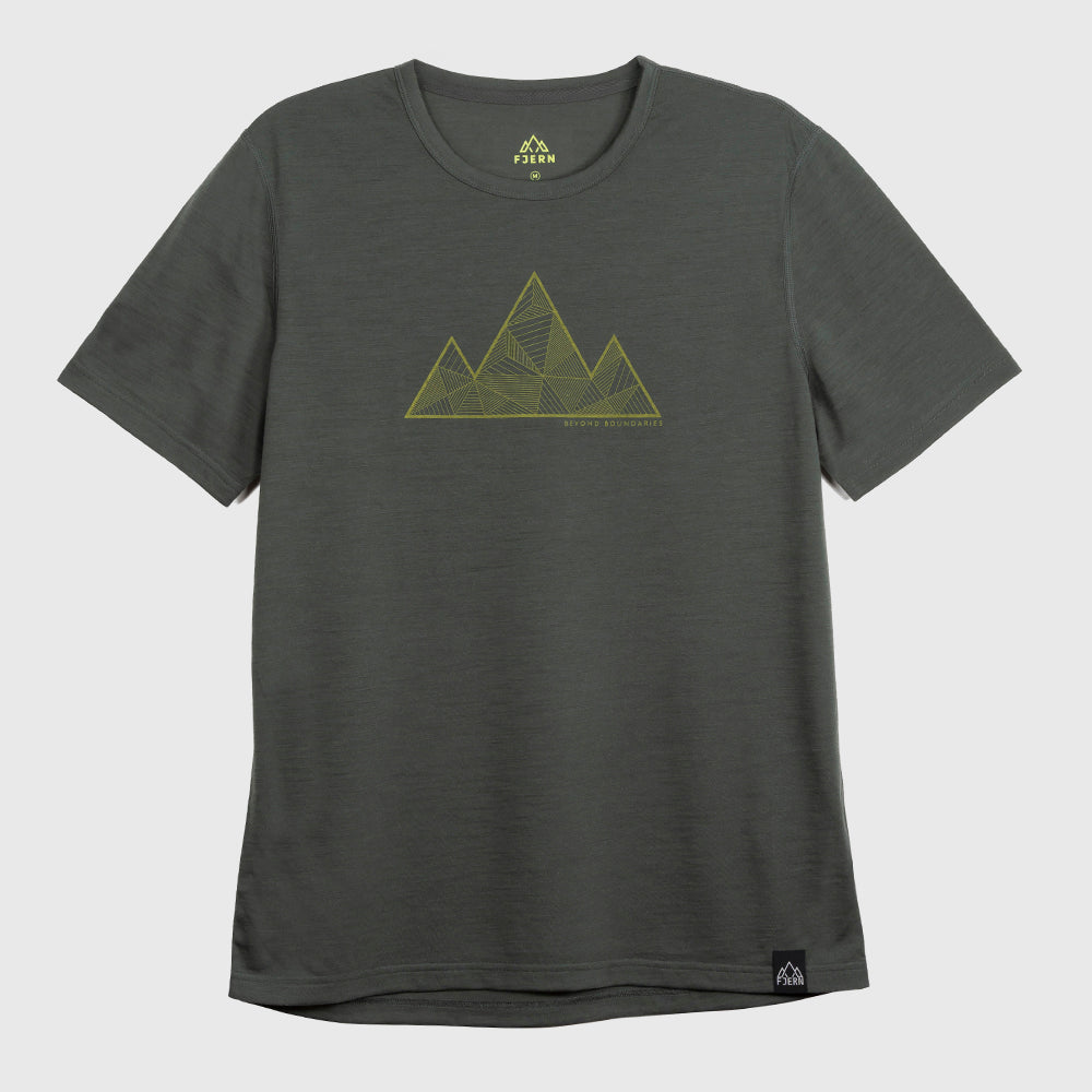 Mens 3 Peaks Merino Blend T-Shirt (Urban Chic/Lime)