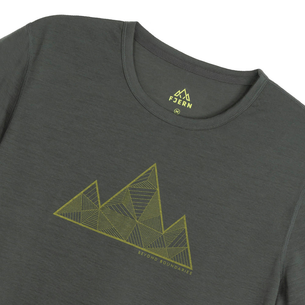 Mens 3 Peaks Merino Blend T-Shirt (Urban Chic/Lime)