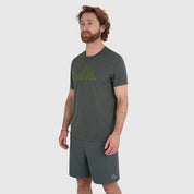 Mens 3 Peaks Merino Blend T-Shirt (Urban Chic/Lime)