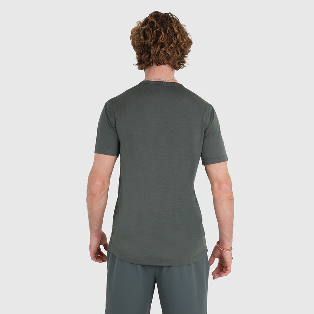 Mens 3 Peaks Merino Blend T-Shirt (Urban Chic/Lime)