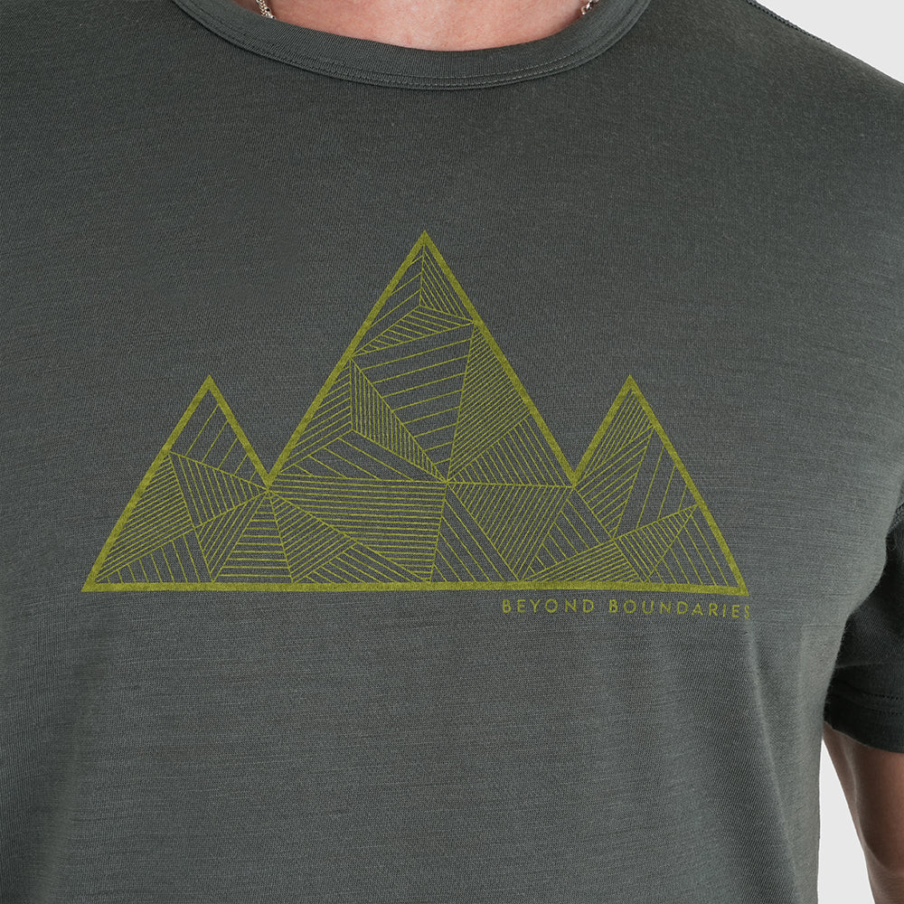 Mens 3 Peaks Merino Blend T-Shirt (Urban Chic/Lime)