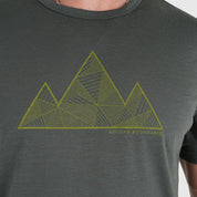 Mens 3 Peaks Merino Blend T-Shirt (Urban Chic/Lime)