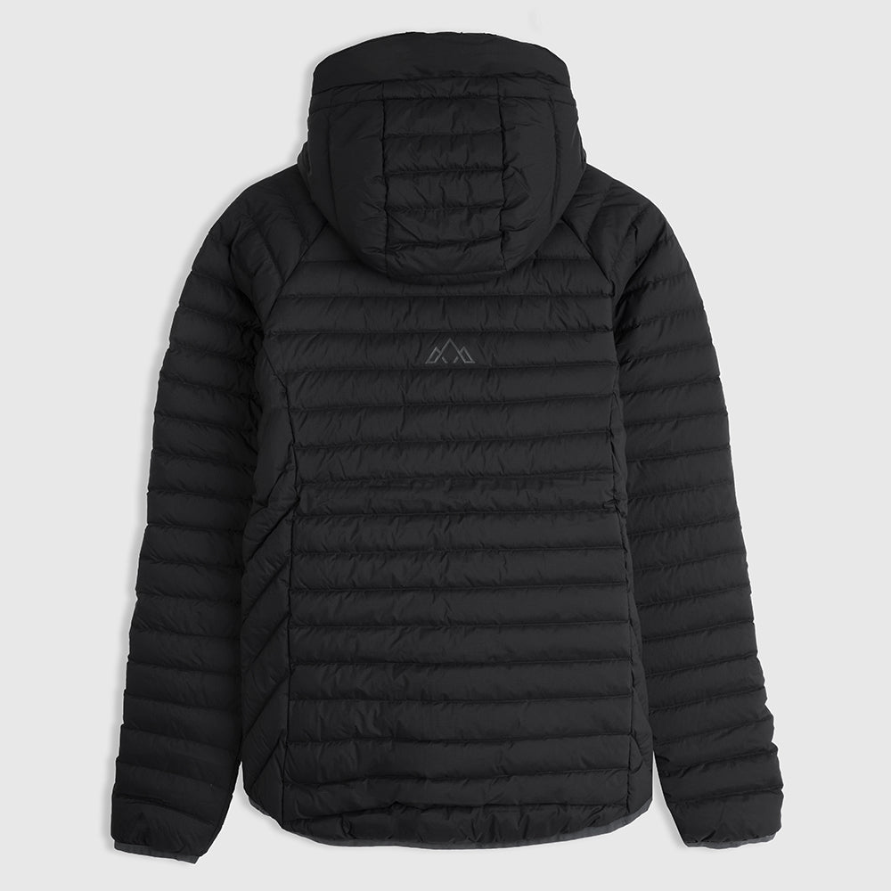 Mens Aktiv II Down Hooded Jacket (Black/Charcoal)