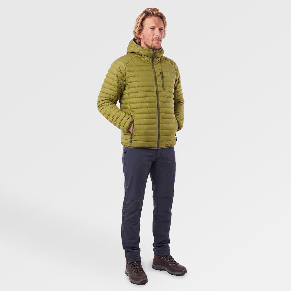 Mens Aktiv II Down Hooded Jacket (Cardamom Seed/Winter Moss) ✦AI