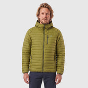 Mens Aktiv II Down Hooded Jacket (Cardamom Seed/Winter Moss) ✦AI