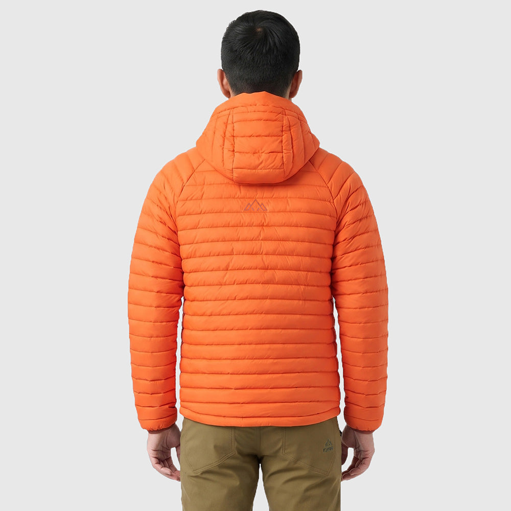 Mens Aktiv II Down Hooded Jacket (Koi/Baked Clay) ✦AI
