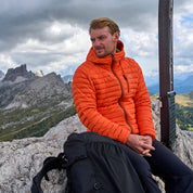 Mens Aktiv II Down Hooded Jacket (Koi/Baked Clay)