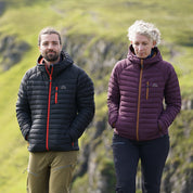 Fjern Mens Aktiv II Down Hooded Jacket (Black/Orange)