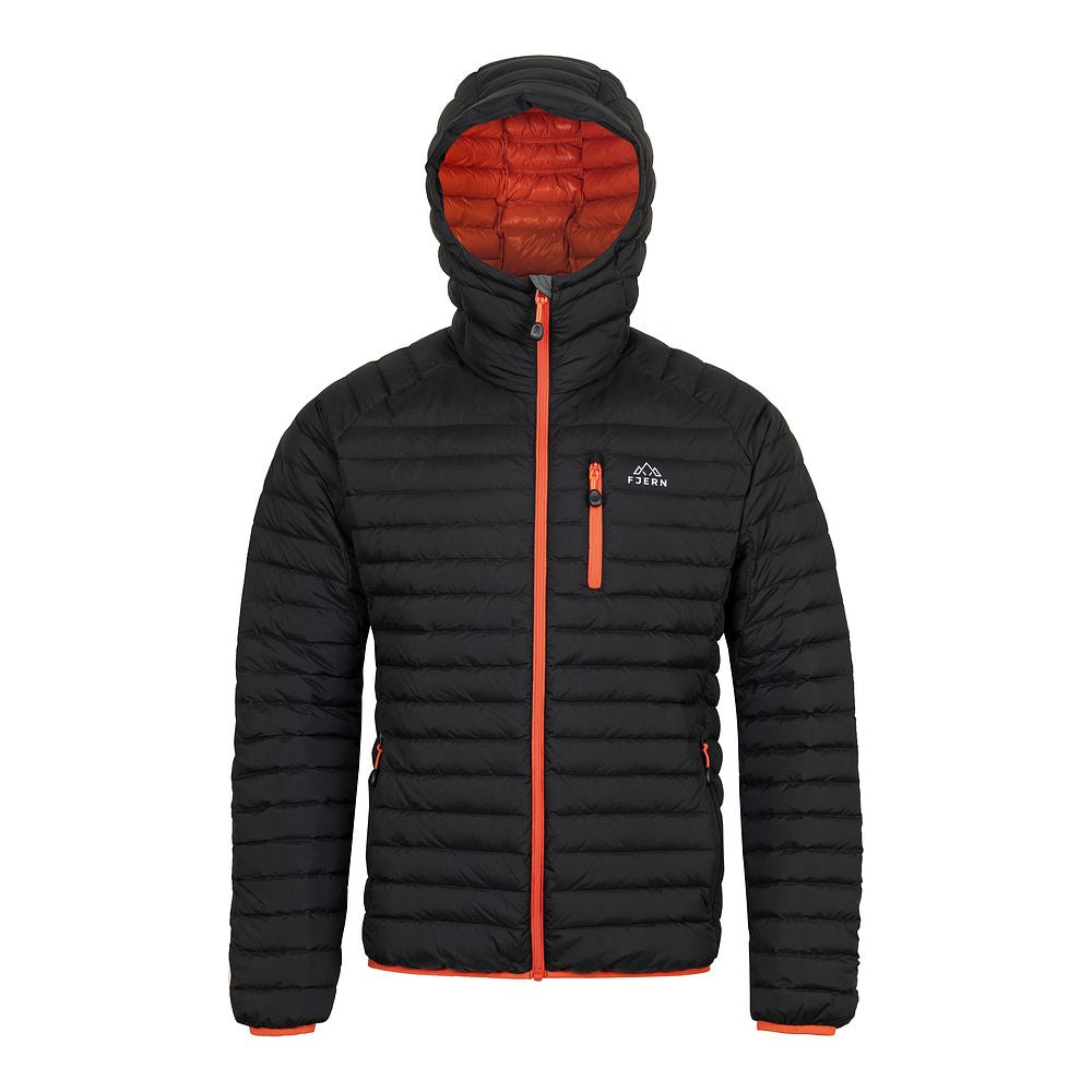 Fjern Mens Aktiv II Down Hooded Jacket (Black/Orange)