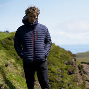 Fjern Mens Aktiv II Down Hooded Jacket (Navy/Rust)