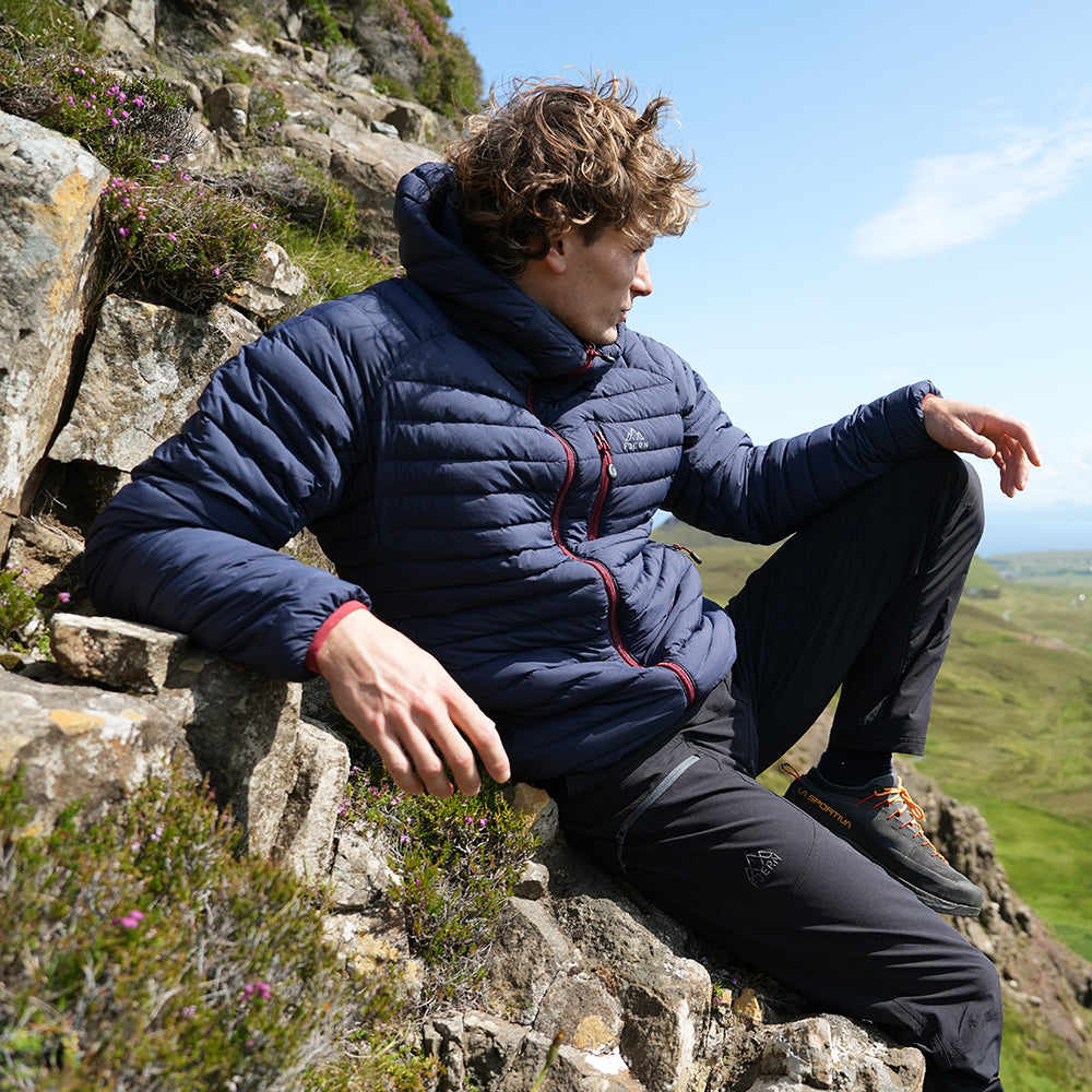 Fjern Mens Aktiv II Down Hooded Jacket (Navy/Rust)