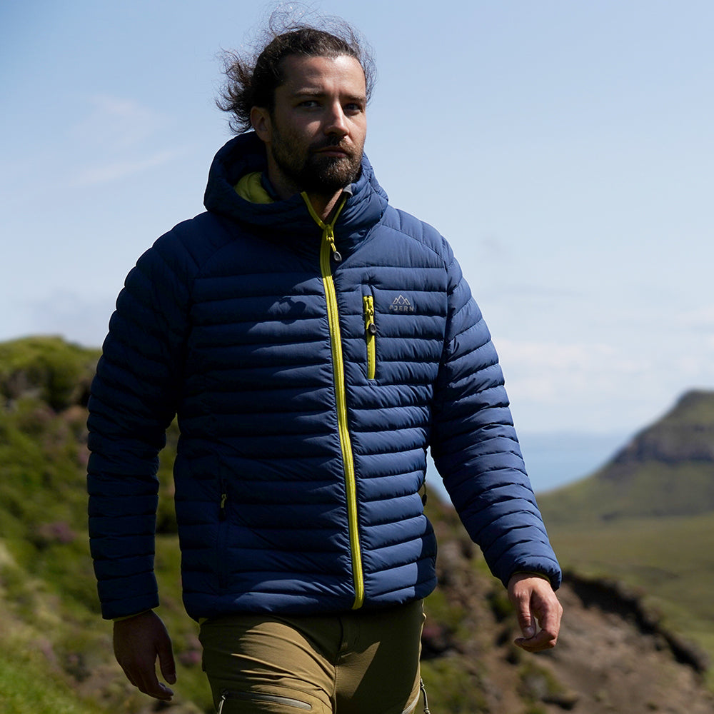Fjern Mens Aktiv II Down Hooded Jacket (Poseidon/Citrus)