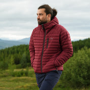 Fjern Mens Aktiv II Down Hooded Jacket (Rust/Charcoal)