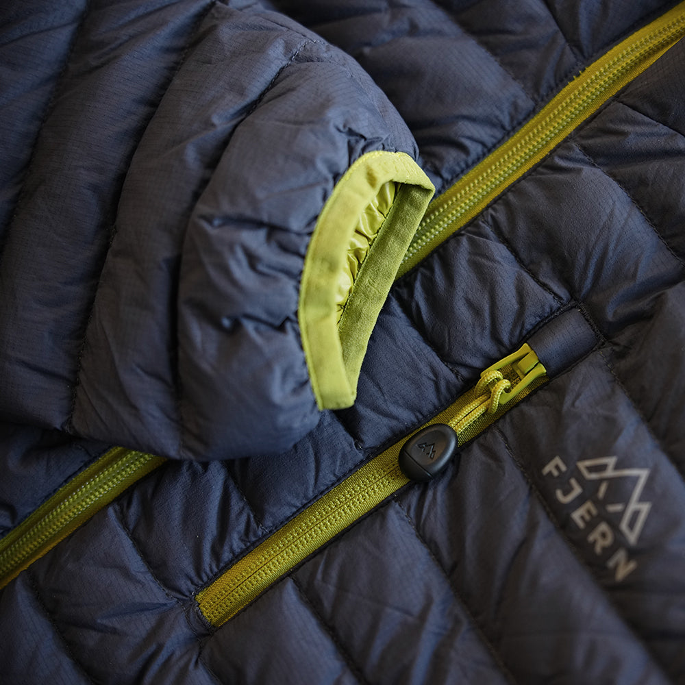 Fjern Mens Aktiv II Down Hooded Jacket (Storm Grey/Lime)