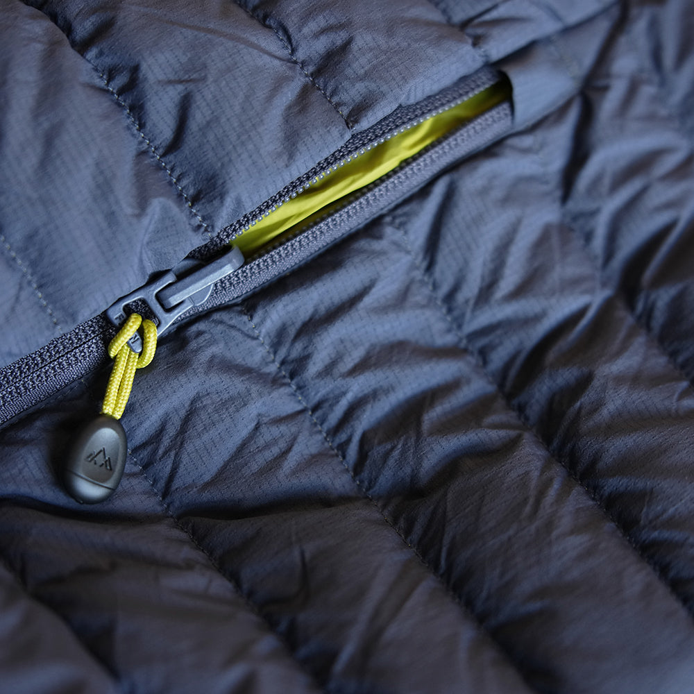 Fjern Mens Aktiv II Down Hooded Jacket (Storm Grey/Lime)