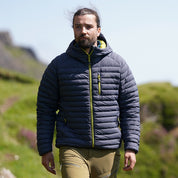 Fjern Mens Aktiv II Down Hooded Jacket (Storm Grey/Lime)