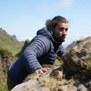 Fjern Mens Aktiv II Down Hooded Jacket (Storm Grey/Lime)