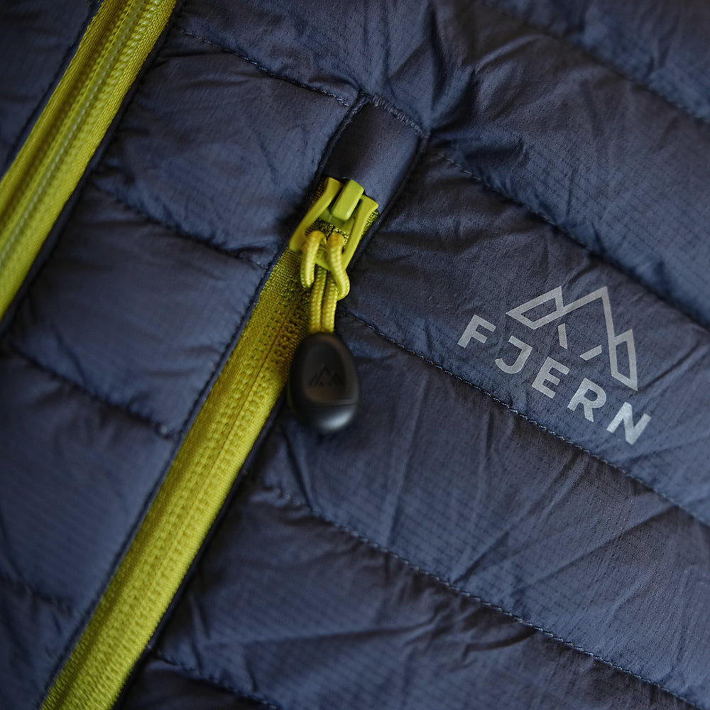 Fjern Mens Aktiv II Down Hooded Jacket (Storm Grey/Lime)