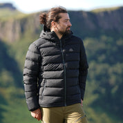 Fjern Mens Arktis III Down Hooded Jacket (Black/Charcoal)
