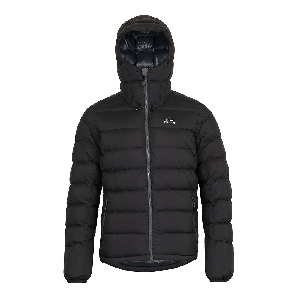 Fjern Mens Arktis III Down Hooded Jacket (Black/Charcoal)