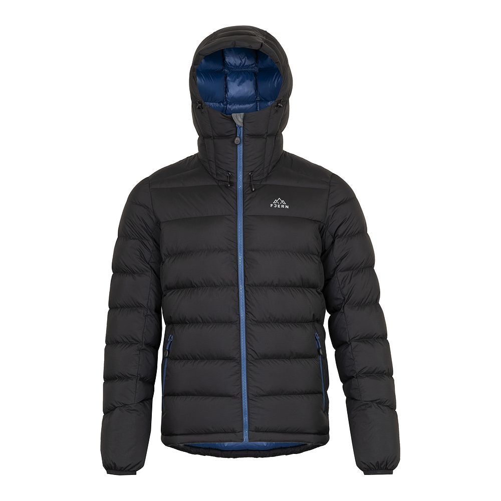 Fjern Mens Arktis III Down Hooded Jacket (Black/Poseidon)