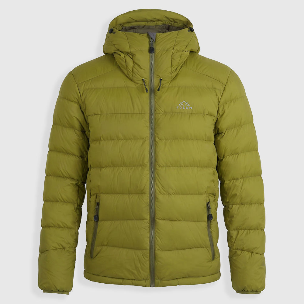 Mens Arktis III Down Hooded Jacket (Cardamom Seed/Winter Moss) ✦AI
