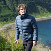 Fjern Mens Arktis III Down Hooded Jacket (Orion Blue/Poseidon)
