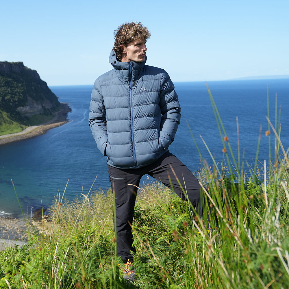 Fjern Mens Arktis III Down Hooded Jacket (Orion Blue/Poseidon)