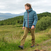 Fjern Mens Arktis III Down Hooded Jacket (Petrol/Orange)