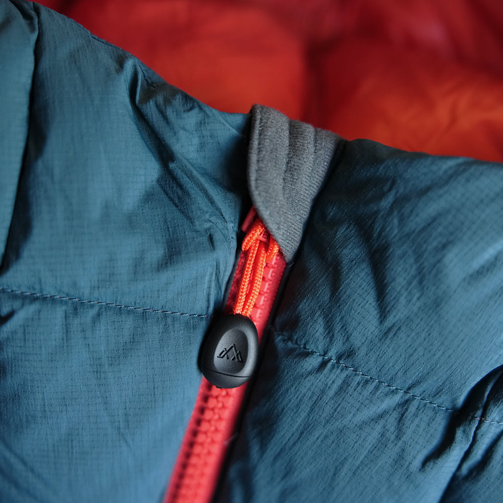 Fjern Mens Arktis III Down Hooded Jacket (Petrol/Orange)