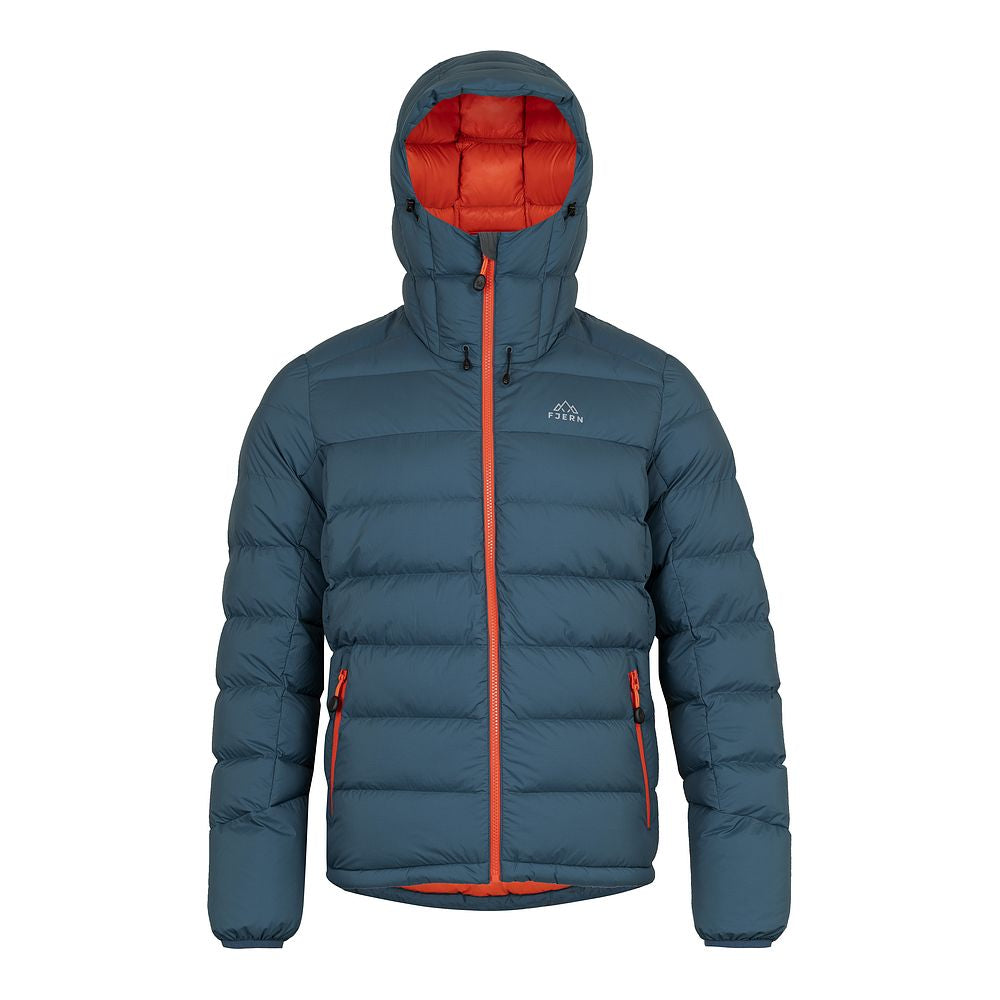 Fjern Mens Arktis III Down Hooded Jacket (Petrol/Orange)