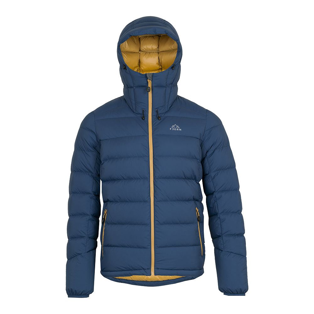 Fjern Mens Arktis III Down Hooded Jacket (Poseidon/Harvest Gold)