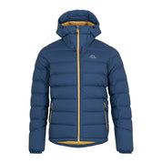Fjern Mens Arktis III Down Hooded Jacket (Poseidon/Harvest Gold)