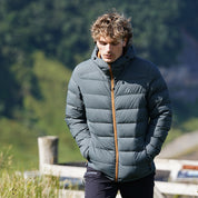 Fjern Mens Arktis III Down Hooded Jacket (Urban Chic/Mustard)
