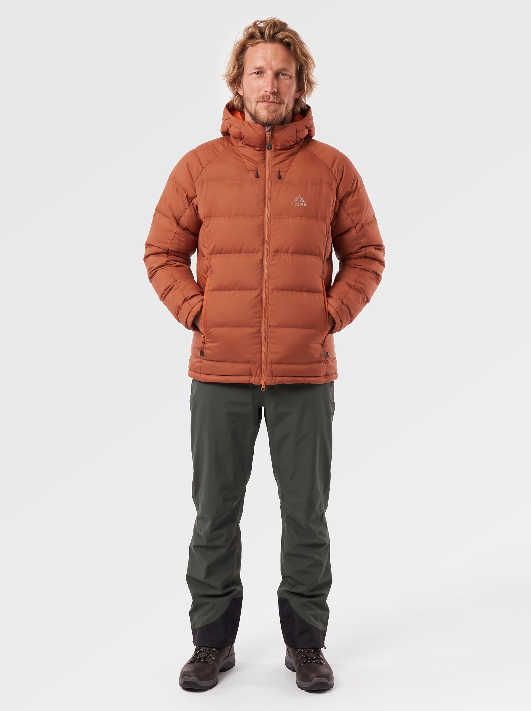 Mens Aska Waterproof Down Jacket (Baked Clay/Koi) ✦AI