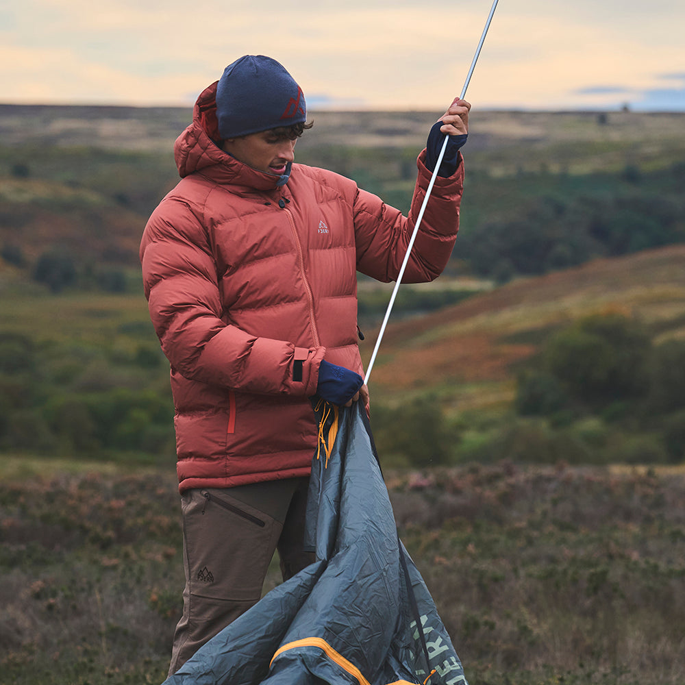 Mens Aska Waterproof Down Jacket (Baked Clay/Koi)