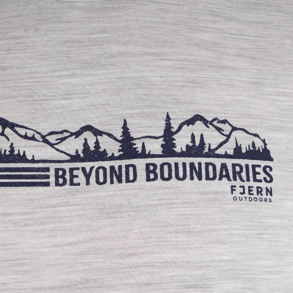 Mens Beyond Boundaries Merino Blend T-Shirt (Mist Grey Melange/Navy)