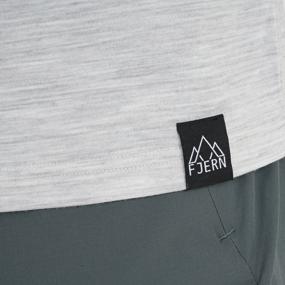 Mens Beyond Boundaries Merino Blend T-Shirt (Mist Grey Melange/Navy)