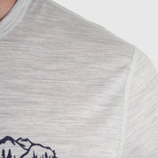 Mens Beyond Boundaries Merino Blend T-Shirt (Mist Grey Melange/Navy)