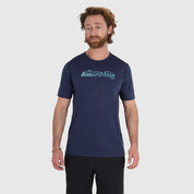 Mens Beyond Boundaries Merino Blend T-Shirt (Navy/Mineral Blue)