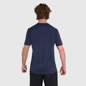 Mens Beyond Boundaries Merino Blend T-Shirt (Navy/Mineral Blue)