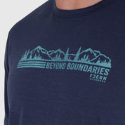 Mens Beyond Boundaries Merino Blend T-Shirt (Navy/Mineral Blue)