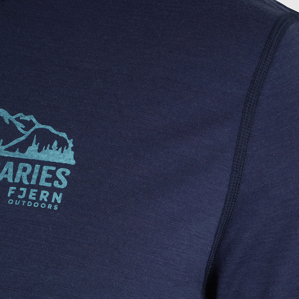 Mens Beyond Boundaries Merino Blend T-Shirt (Navy/Mineral Blue)