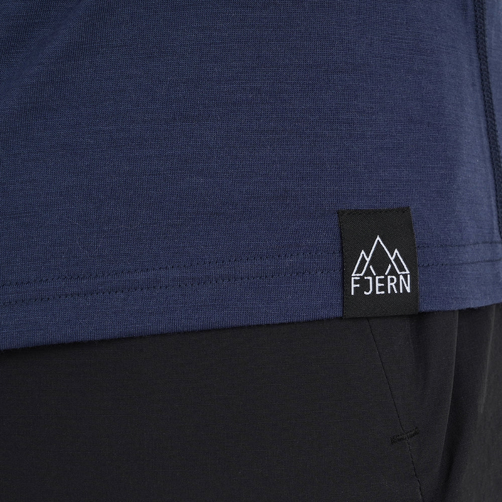 Mens Beyond Boundaries Merino Blend T-Shirt (Navy/Mineral Blue)