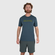 Mens Beyond Boundaries Merino Blend T-Shirt (Orion Blue/Lime)