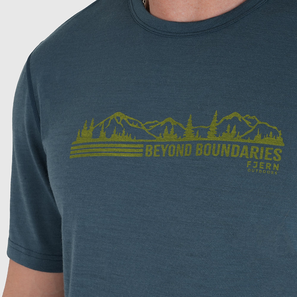 Mens Beyond Boundaries Merino Blend T-Shirt (Orion Blue/Lime)