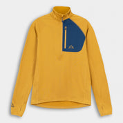 Mens Bresprekk II Half Zip Grid Fleece (Harvest Gold/Poseidon)
