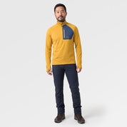 Mens Bresprekk II Half Zip Grid Fleece (Harvest Gold/Poseidon) ✦AI