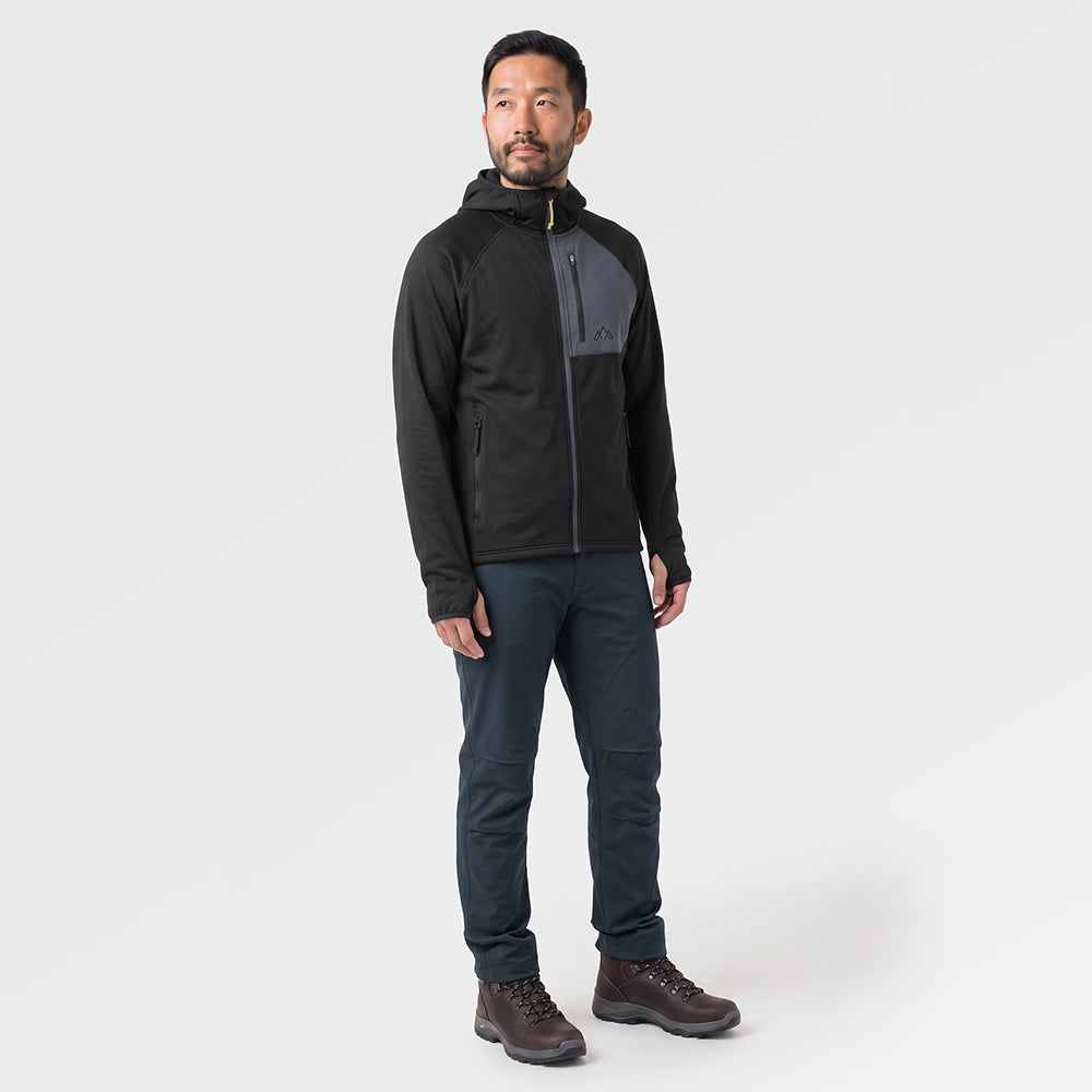 Mens Bresprekk II Hooded Full Zip Grid Fleece (Black/Storm) ✦AI